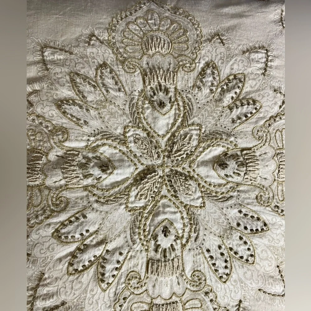 Pottery Barn Holly Embroidered Christmas Holiday Throw Pillow Cover OS